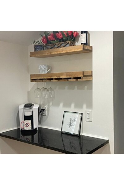 ŞafakMobilya Ahşap Dekoratif Bardaklık Rafı
