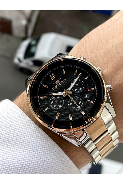 FERRO Original Steel Men's Watch + Bracelet Gift