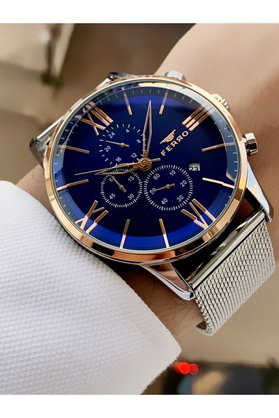 FERRO Original Steel Men's Watch + Bracelet Gift