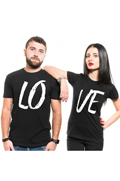 HediyeMania Tricouri speciale pentru cupluri Big Love cu imprimeu Lover Trico...
