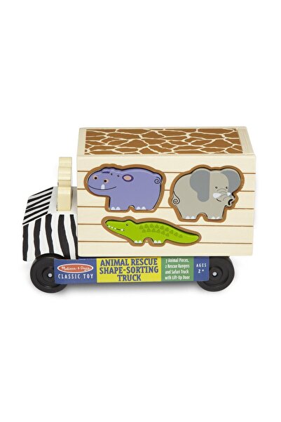 Melissa & Doug Ahşap Kamyon - Hayvan Kurtarıcıları - Şekil Bulmaca