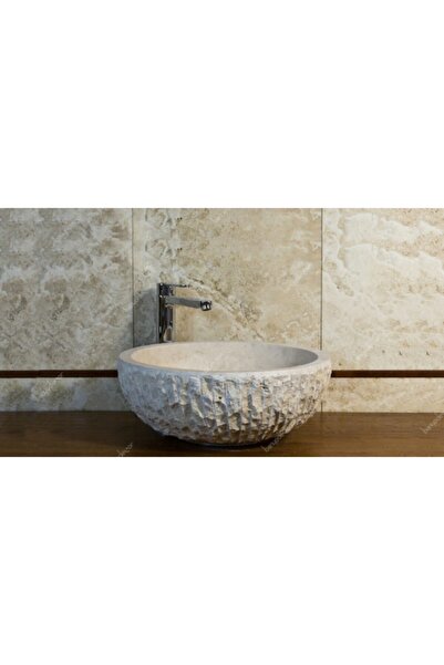 banyodecor Traverten Çanak Patlatma Mermer Lavabo
