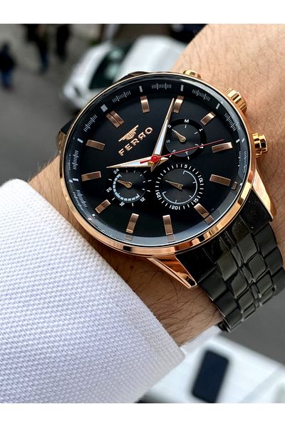 FERRO Original Steel Men's Watch + Bracelet Gift