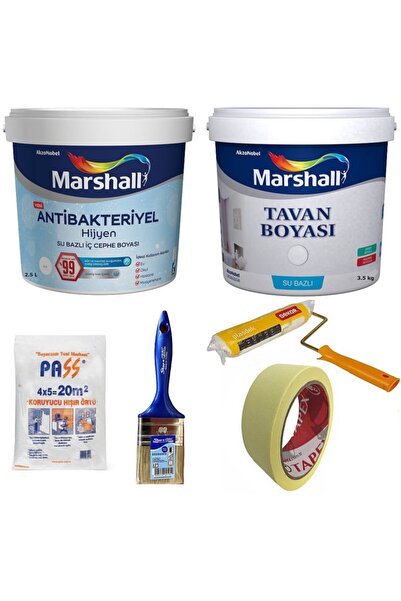 Marshall Antibakteriyel Hijyen İç Cephe Boyası 2.5 lt + Tavan Boyası 3.5 kg +...