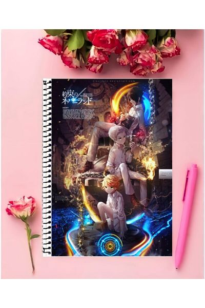 AYAŞLI KIRTASİYE The Promised Neverland Anime Notebook 1 Piece Special Design A4 Size 21*29 Cm Wired Lined Notebook
