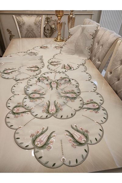 incisecrethome Table Cloth Embroidered Living Room Set 5 Pieces