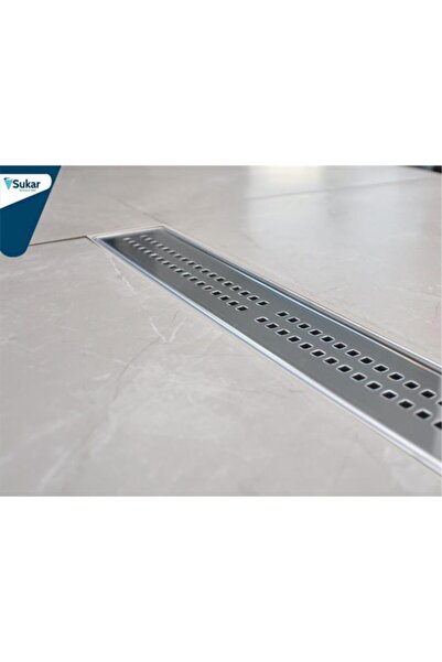 Sukar Line 6 Paslanmaz Duş Kanal Süzgeci 40 Cm Plaın Izgara