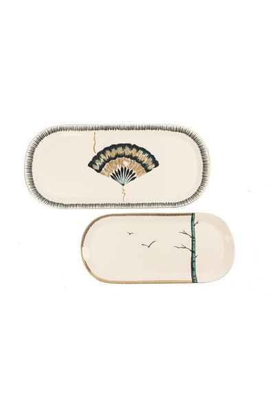 Mikasa Moor Grace 2-Piece Oval Srvs Plate 42cm + 34cm