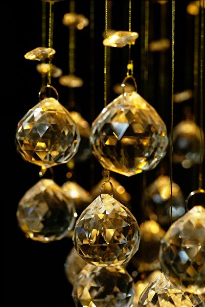 esenavize Modern Tasarım 42 Cm / 6 Duylu Lüx Model Misinalı Kristal Taşlı Avize