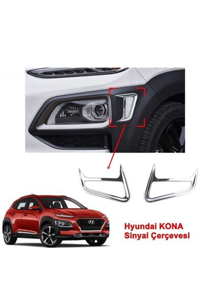 Point Hyundai Kona Ön Sinyal Çerçevesi 2018 Sonrası Abs Krom 2 Parça