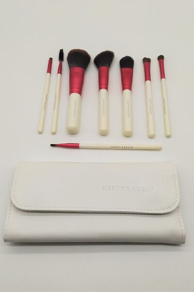 HANNAH Set de pensule de machiaj cu perle albe de 8 piese