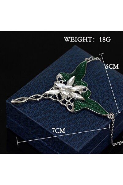 VipBT Arwen Evenstar Akşam Yıldızı Elf Hobbit Yeşil Yaprak Cosplay Kolye