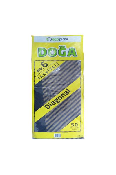 SARAY AMBALAJ Reinforced Striped Black Bag (No:6) 60X70Cm (50Pcs)
