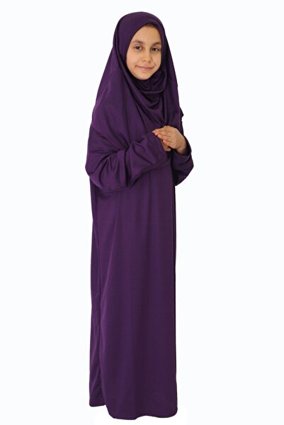 ZEHRANAZ NAMAZ ELBİSESİ Mor Çocuk Fermuarsız Namaz Elbisesi 5/8 yaş