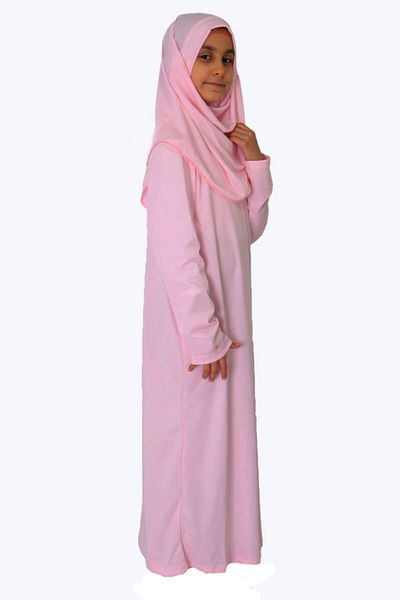 ZEHRANAZ NAMAZ ELBİSESİ 5/8 Years Old Candy Pink Children's Prayer Dress - No Zipper