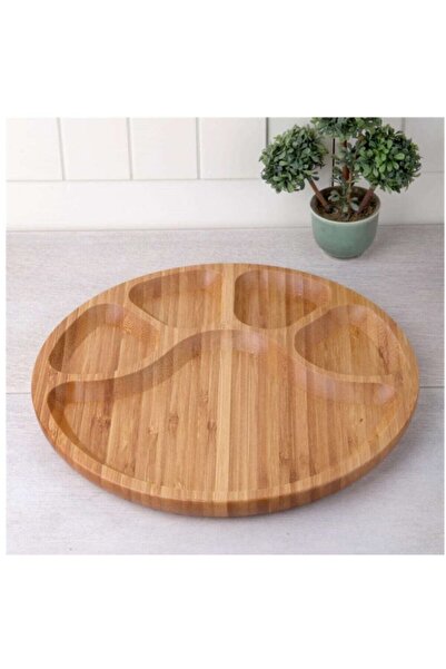 entarzlife صينية تقديم من الخيزران مكونة من 5 حجرات مع قاعدة دوارة بالسا مقاس...