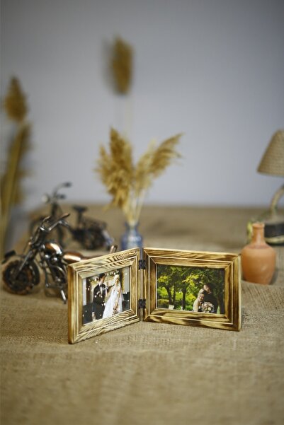 HanemGrup Ahşap Yatay 10x15 Cm Menteşeli Fotoğraf Çerçevesi Natural