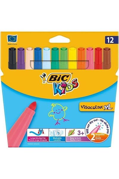 Bic Bıc Vısa Washable Jumbo Felted Paint Pen 12 Colors