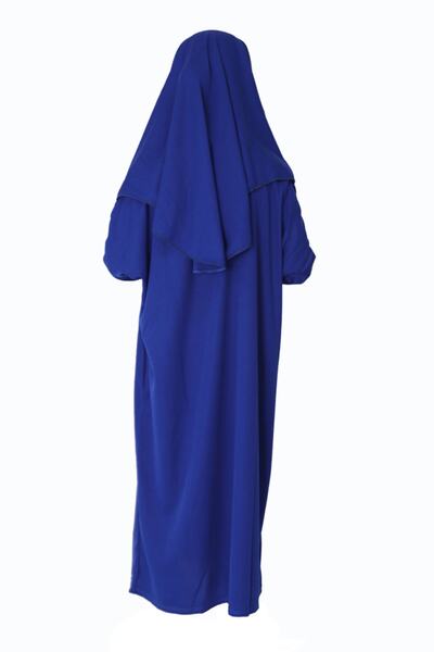 ZEHRANAZ NAMAZ ELBİSESİ Koyu Mavi Çocuk Fermuarsız Namaz Elbisesi 5/8 yaş