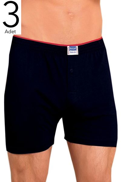 Muraty Ανδρικό μπόξερ Berrak Black 3 Pack με κουμπιά