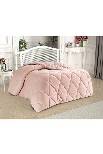 Taç Pembe Düz Renk Çift Kişilik Polar Yorgan