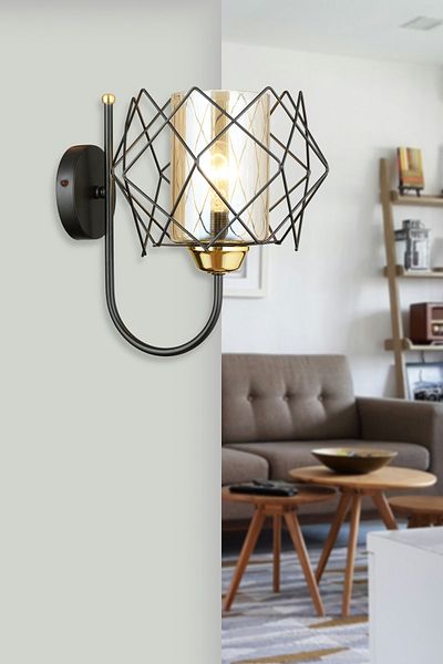 SONSUZ AYDINLATMA&AVİZE Black Arenda Upward Facing Modern Sconce