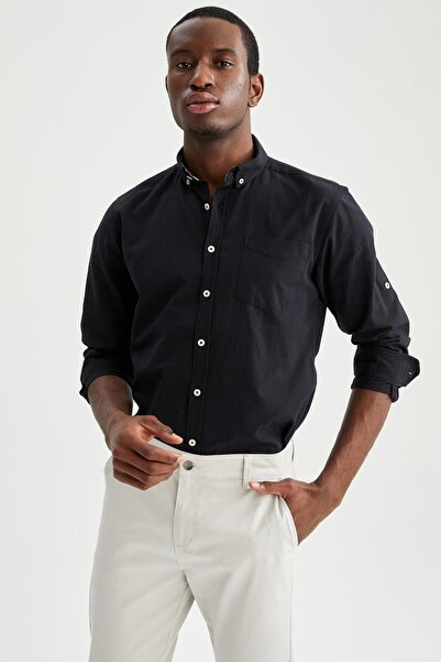 DeFacto Μακρυμάνικο πουκάμισο Polo με λεπτή εφαρμογή