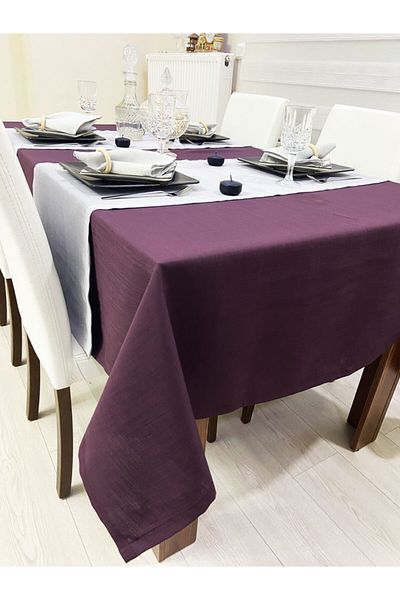 Zeren Home Επιτραπέζιο κάλυμμα μπουκαμβίλας λινό βλέμμα δαμάσκηνο