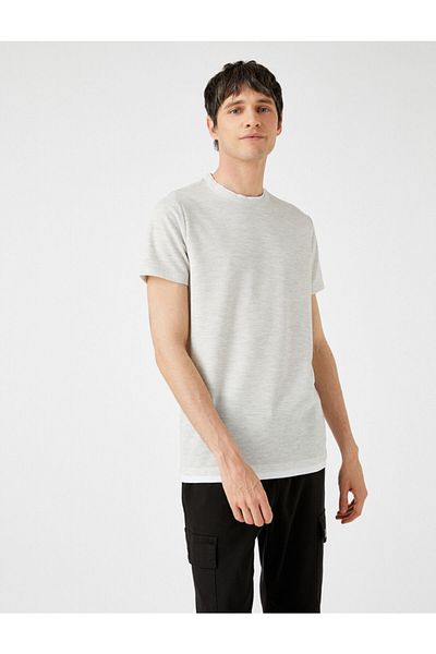 Koton Slim Fit T-Shirt Crew Neck Waffle