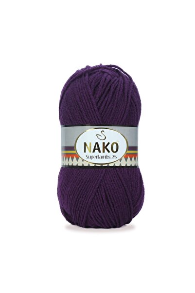 NAKO Superlambs 25 Yünlü El Örgü Ipi Renk Kodu: 6767 Mor