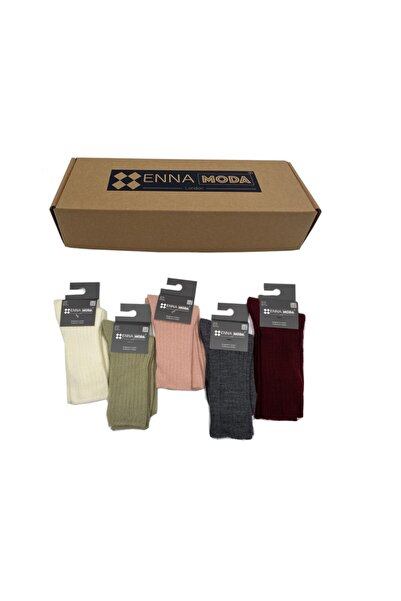 ENNA MODA Nicolette Series Special Design 5-Piece Women's Socks Set-5, Sleeping Socks, Home Socks, Size 37-42