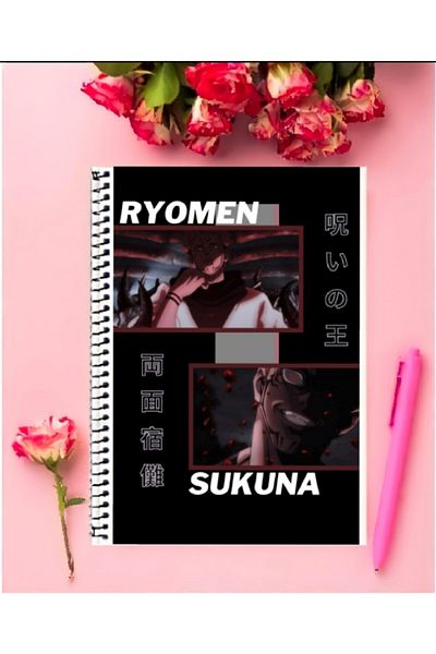 detayminant Ryomen Sukuna Anime Notebook 1 Piece Special Design A4 Size 21*29 Cm Wired Lined Notebook