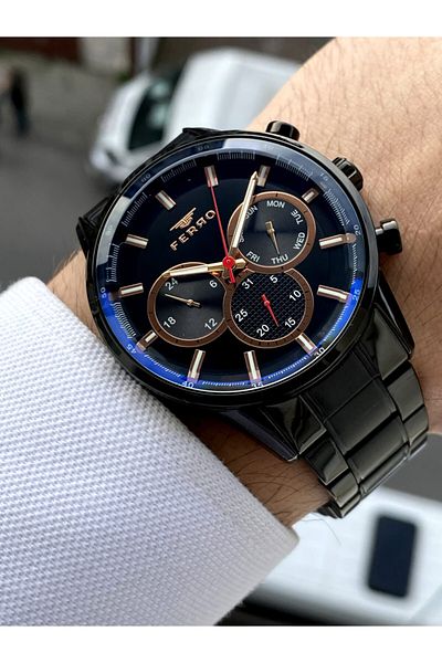 FERRO Original Steel Men's Watch + Bracelet Gift