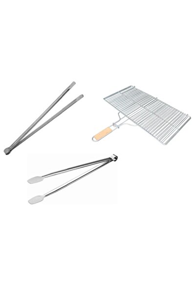 Genel Markalar 60 Cm Izgara Teli + 40 Cm Et Maşası + 40 Cm Köfte Maşası Magal...
