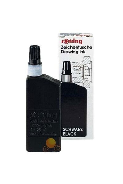 Rotring Rapido Mürekkebi - Beyaz Kutuda - Siyah Mürekkep 23 Ml Tezhip,kaligrafi Için Uygun