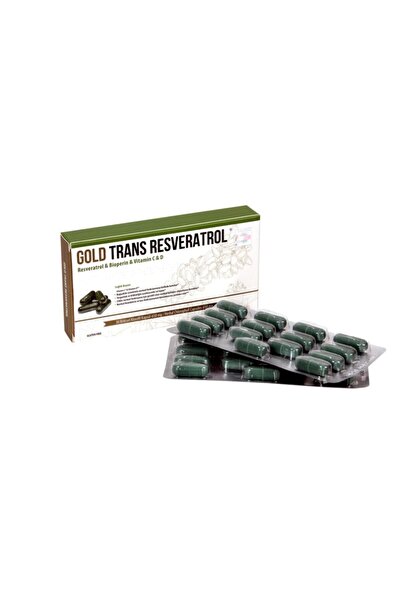 GOLD TRANS RESVERATROL 30 Kapsül - Bioperin - Vitamin C - D