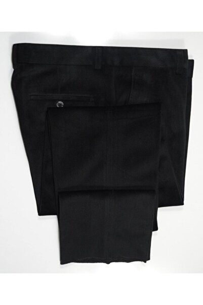 ELEYSE بنطال بلباو كلاسيك مخملي للرجال مع جاردون من الداخل - أسود - 46