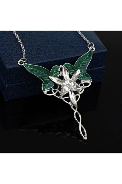 VipBT Arwen Evenstar Akşam Yıldızı Elf Hobbit Yeşil Yaprak Cosplay Kolye