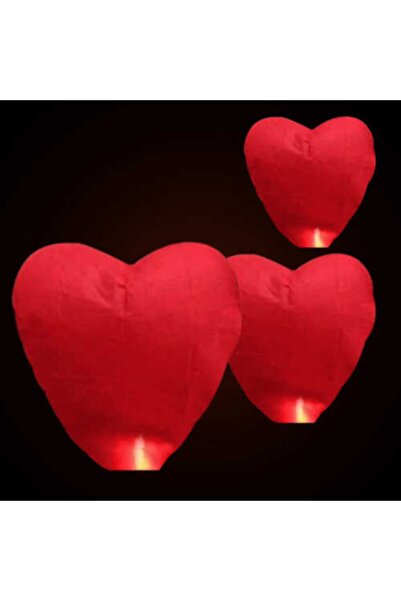 Genel Markalar DİLEK FENERİ KALPLİ MODEL 80X80 CM KIRMIZI PK:1-