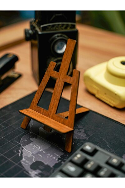 Genel Markalar Çok Amaçlı Ahşap Stant Telefon Tutucu Akrobat Kahverengi Belir...