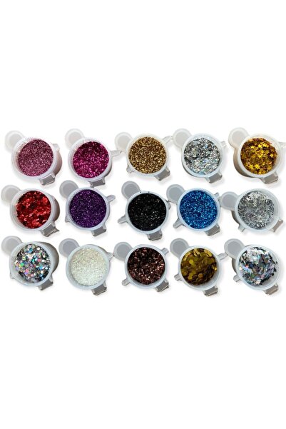 cnk craft shop 15x10ml Tırnak Sim, Epoksi Sim & Glitter, Mum Simi, Beton Sim, Sim Seti A6