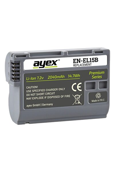 Ayex Nikon D7200, D7100, D7000, D800, D810, D600, D610 için EN-EL15 Batarya