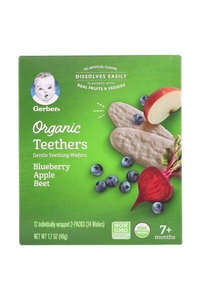 GERBER Organic Teethers Blueberry Apple Beet 48 Gr.