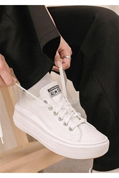 Converse All Star Beyaz Kalın Yüksek Taban Spor Ayakkabı 570257c V6