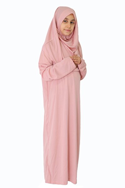 ZEHRANAZ NAMAZ ELBİSESİ Pudra Çocuk Fermuarsız Namaz Elbisesi 5/8 yaş