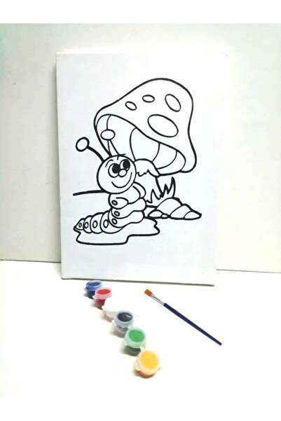 Hayal Sepeti Resimli Tuval Boyama Minik Tırtıl 25x35 cm