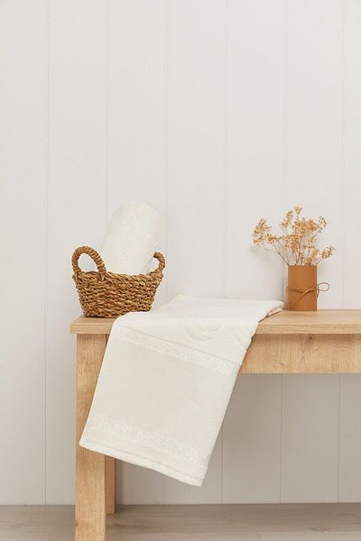 Fiesta Πετσέτα χεριών Soft Velvet Etamine 2 τεμαχίων 50x90 - Εκρού