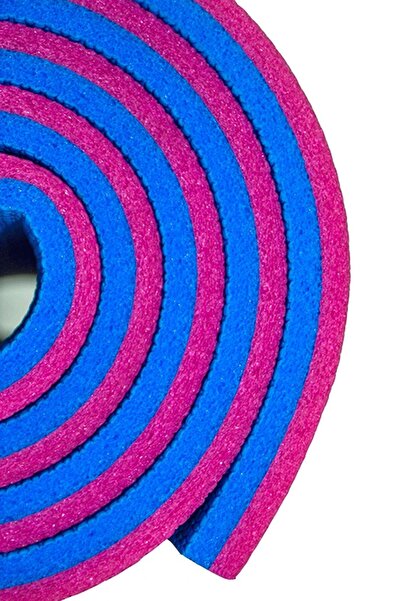 Bernardo Yıldız 10 mm Kalın Egzersiz Pilates Minderi Kamp Yoga Mat Çift Taraflı 180x60 Pembe-mavi