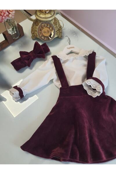 Tozpembebaby Kadife Bebek Elbisesi