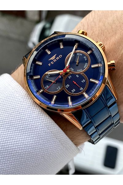 FERRO Steel Men's Watch + Bracelet Gift